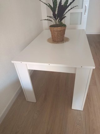 Mesa comedor rectangular blanca