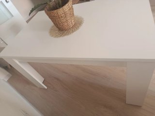 Mesa comedor rectangular blanca