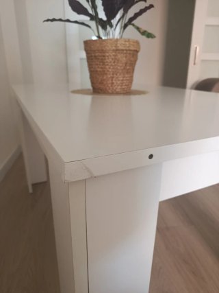 Mesa comedor rectangular blanca
