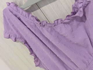 Abito midi estivo donna viola lilla elastico L/XL