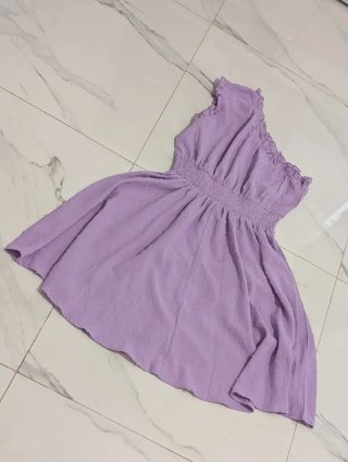 Abito midi estivo donna viola lilla elastico L/XL