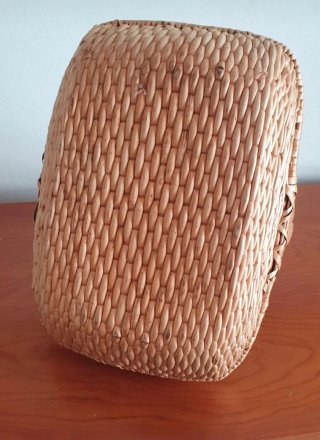 Cesto Vime Vintage Com Asa Confeccionado á mão