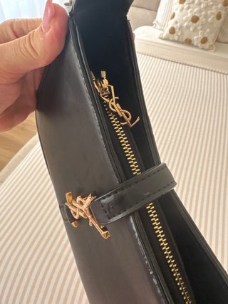 Borsa a spalla Saint Laurent nera e oro
