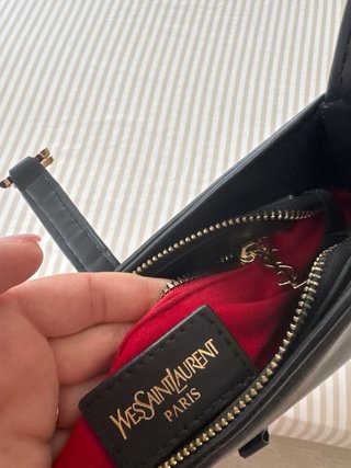 Borsa a spalla Saint Laurent nera e oro