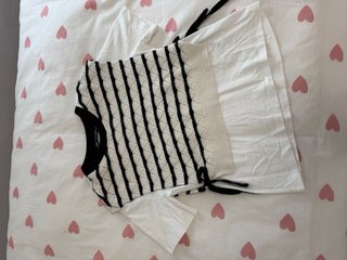 Chaleco Zara Rayas Blanco y Negro