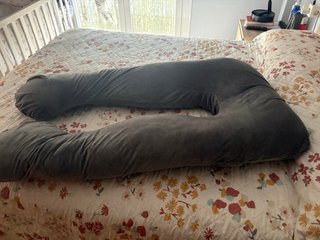 Almohada Embarazo U Gris Terciopelo