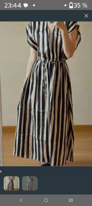 Vestido largo Mango rayas blanco y negro