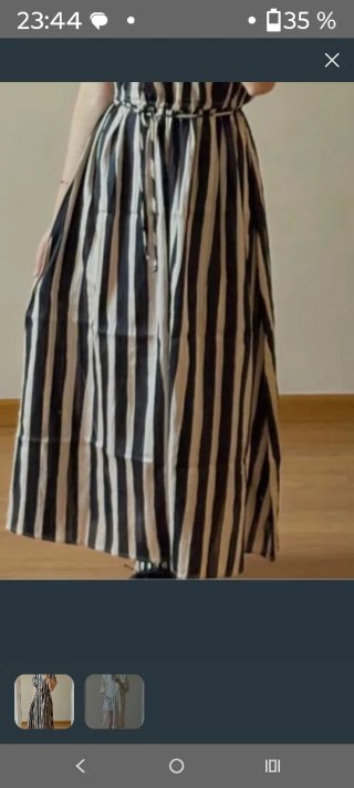 Vestido largo Mango rayas blanco y negro