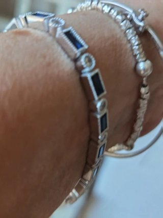 Pulsera Plata Baño Oro Blanco Negra