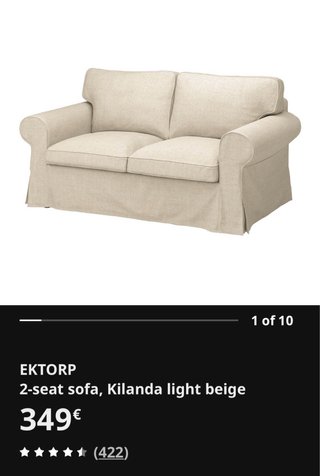Sofá EKTORP 2 plazas Kilanda beige
