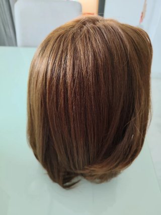 Peluca pelo natural castaño Carmen Olmedo