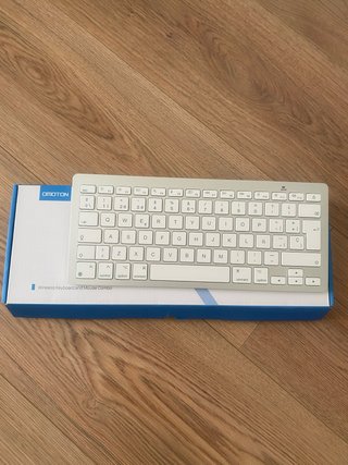 Teclado Inalámbrico OMOTON Gris y Blanco