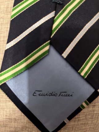 Corbata Emilio Tucci Rayas Azul y Verde