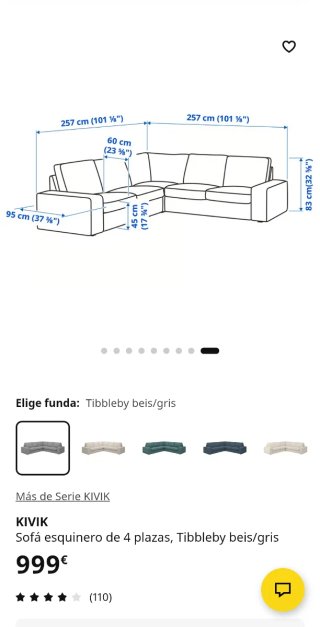 Sofá modular Ikea KIVIK beige + fundas