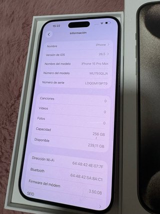 iPhone 15 Pro Max 256GB Gris