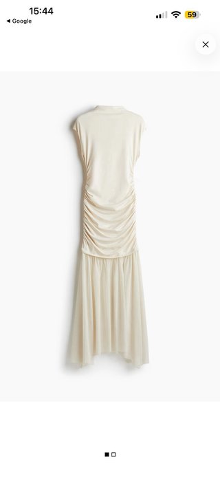 Vestido drapeado beige