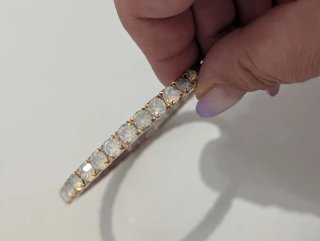Braccialetto rigido donna glitter argento strass