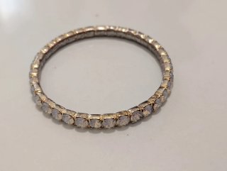 Braccialetto rigido donna glitter argento strass