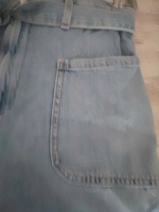 Shorts vaqueros de algodón Mango con cinturón