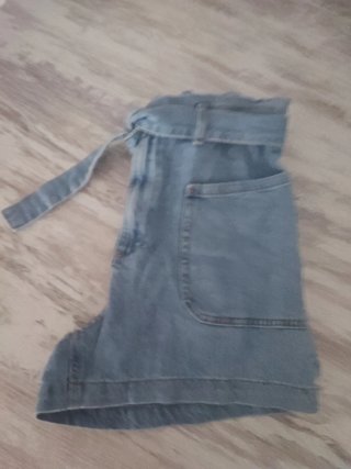 Shorts vaqueros de algodón Mango con cinturón