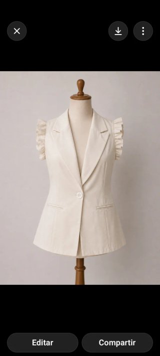 Chaleco de vestir beige con volantes