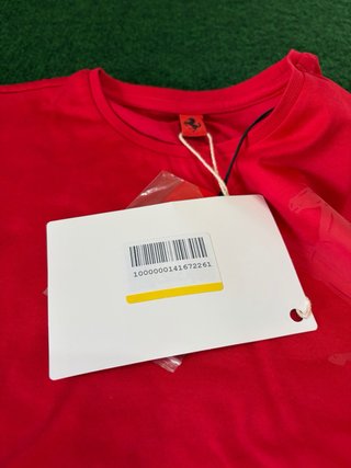 T-Shirt Ferrari Donna/Bambina Rossa con Cartellino