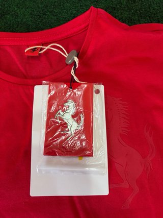 T-Shirt Ferrari Donna/Bambina Rossa con Cartellino