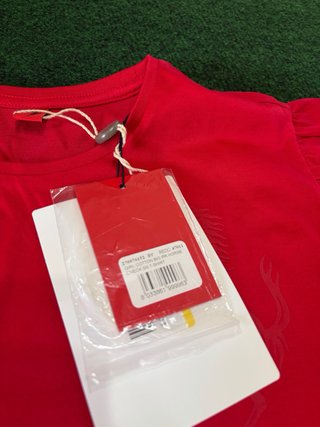 T-Shirt Ferrari Donna/Bambina Rossa con Cartellino