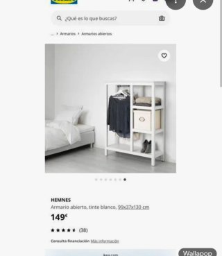 Armario, colgador estanteria Ikea Hemnes + regalo