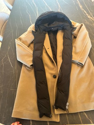 Abrigo paño tres cuartos hombre beige