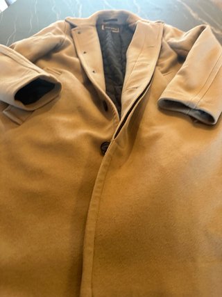 Abrigo paño tres cuartos hombre beige