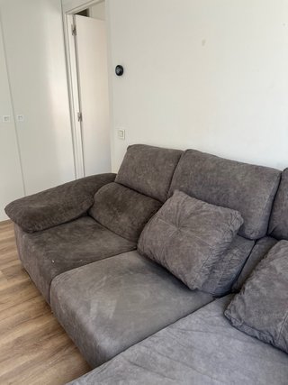 Sofá chaise longue gris 1,5m