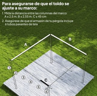 Cubierta Techo Retráctil 2,5x2,55m