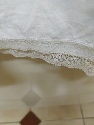 Camisón antiguo algodón encaje largo