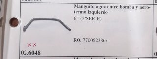 Manguito calefaccion bomba y radiador RENAULT 6 2S