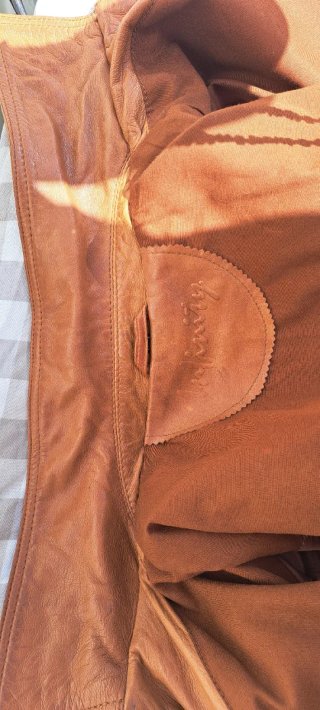 Chaqueta de piel auténtica marrón