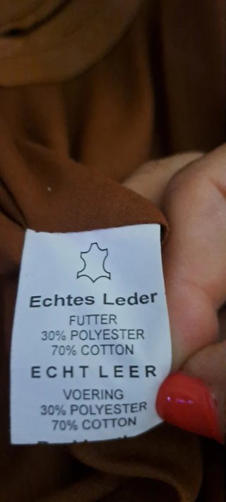 Chaqueta de piel auténtica marrón