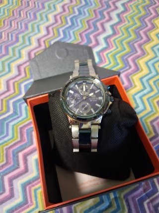 Reloj Marea Hombre, Negro azul y Plateado
