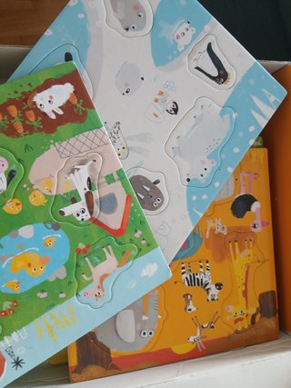 Lote juegos madera y lotería animales