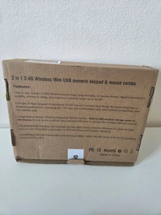 Tastierino Numerico Wireless 2.4G + Mouse USB