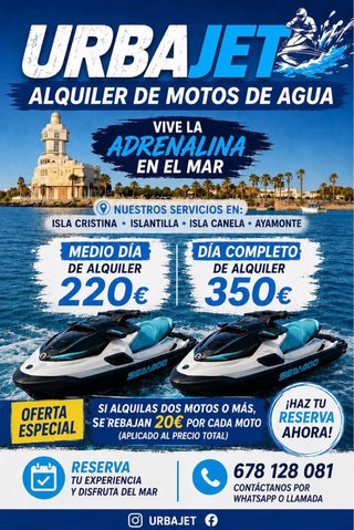 Alquiler de motos de agua por libre Isla Cristina