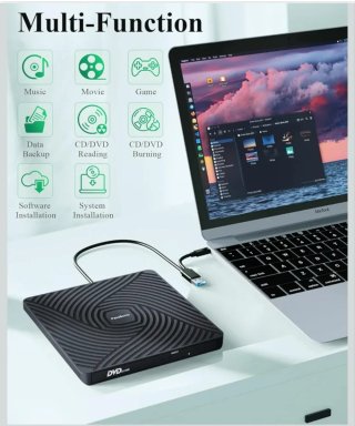 Lector CD/DVD Externo  Negro nuevo a estrenar