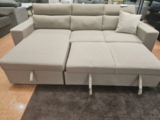 Sofá Cama Chaiselongue con Arcón y Portavasos