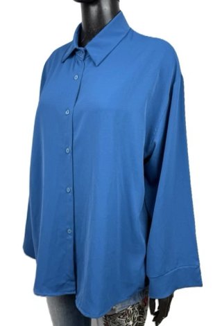 Camicia Donna Oversize Made In Italy Tg Unica Blu