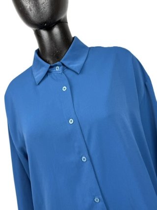 Camicia Donna Oversize Made In Italy Tg Unica Blu