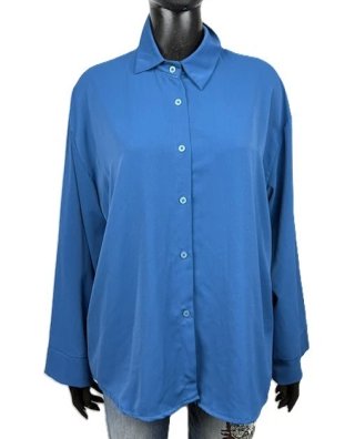 Camicia Donna Oversize Made In Italy Tg Unica Blu