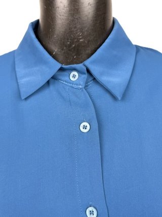Camicia Donna Oversize Made In Italy Tg Unica Blu
