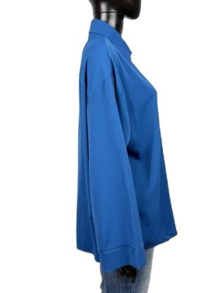 Camicia Donna Oversize Made In Italy Tg Unica Blu