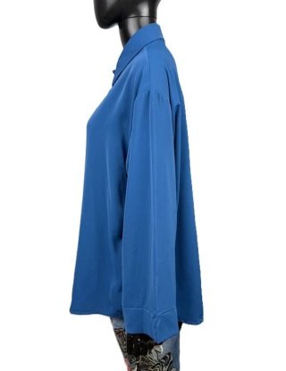 Camicia Donna Oversize Made In Italy Tg Unica Blu