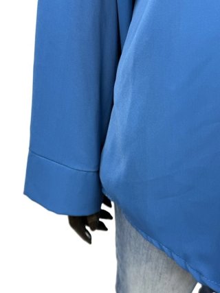 Camicia Donna Oversize Made In Italy Tg Unica Blu